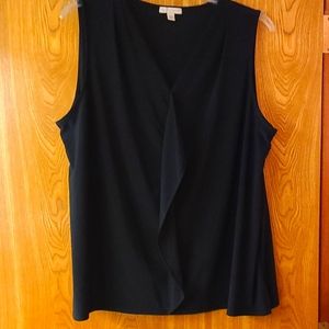 Dress Barn cascade ruffle shell 2x